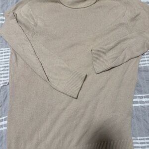 Classic Roll Neck Neutral Knit Sweater - Beige